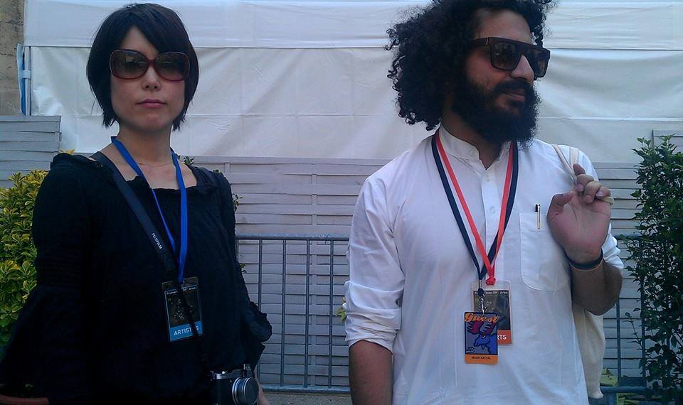 Manik Katyal with Japanese photographer Miho Kajioka at Les Rencontres de la photographie, France.